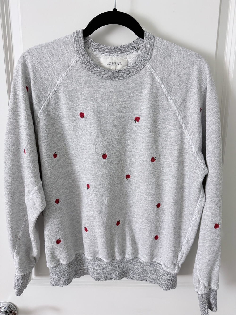 The GREAT. College Sweatshirt with Apples embroidered